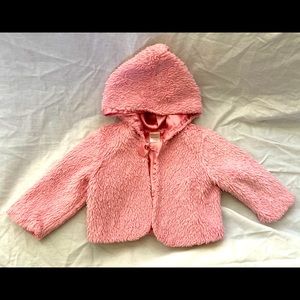 Gymboree Cape Coat "Carousel Ride" Pink faux fur & satin hooded(Size18-24months)